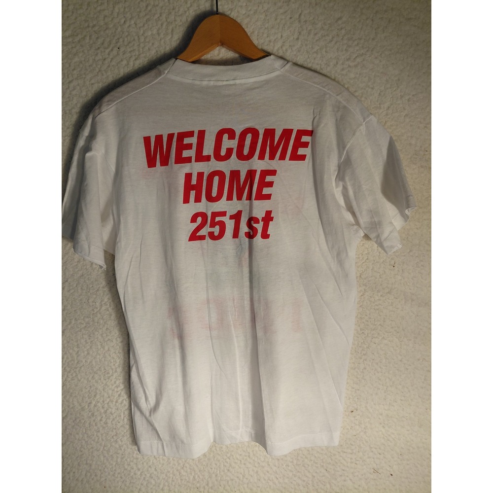 Vintage Coca-Cola Uncle Sam T-Shirt Screen Stars Welcome Home 251st White Large - Picture 4 of 5